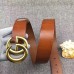 Gucci Brown Leather Belt 38MM with Double G Buckle