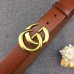 Gucci Brown Leather Belt 38MM with Double G Buckle