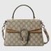 Gucci Dionysus Small Top Handle Bag in GG Canvas with Taupe Suede