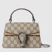 Gucci Dionysus Mini Top Handle Bag in GG Canvas with Taupe Suede