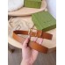 Gucci Brown Leather Belt 35MM with Square Buckle and Interlocking G
