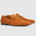 Gucci Mens Jordaan Loafers in Brown Suede Leather