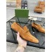 Gucci Mens Jordaan Loafers in Brown Suede Leather