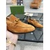 Gucci Mens Jordaan Loafers in Brown Suede Leather