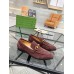 Gucci Mens Jordaan Loafers in Dark Brown Suede Leather