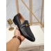 Gucci Mens Horsebit Slip-on Loafer in Black Leather with Web