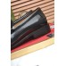 Gucci Mens Loafers in Black Leather with Interlocking G