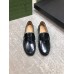 Gucci Mens Loafers in Noir Leather with Interlocking G