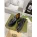 Gucci Womens Lug Sole Loafers in Black Leather with Crystals Horsebit
