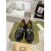 Gucci Womens Lug Sole Loafers in Black Leather with Crystals Horsebit