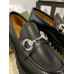 Gucci Womens Lug Sole Loafers in Black Leather with Crystals Horsebit