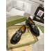 Gucci Womens Lug Sole Loafers in Black Leather with Crystals Horsebit