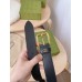 Gucci Black Leather Belt 35MM with Square Buckle and Interlocking G