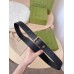 Gucci Black Leather Belt 35MM with Square Buckle and Interlocking G