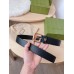Gucci Black Leather Belt 35MM with Square Buckle and Interlocking G