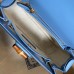 Gucci Bamboo 1947 Small Top Handle Bag in Blue Leather