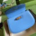 Gucci Bamboo 1947 Small Top Handle Bag in Blue Leather