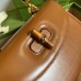 Gucci Bamboo 1947 Small Top Handle Bag in Brown Leather