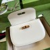 Gucci Bamboo 1947 Small Top Handle Bag in White Leather