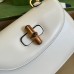 Gucci Bamboo 1947 Small Top Handle Bag in White Leather