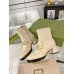 Gucci Ankle Boots in White Leather with Horsebit