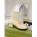 Gucci Ankle Boots in White Leather with Horsebit