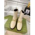 Gucci Ankle Boots in White Leather with Horsebit