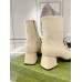 Gucci Ankle Boots in White Leather with Horsebit