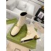 Gucci Ankle Boots in White Leather with Horsebit