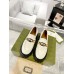 Gucci Womens Lug Sole Loafers in White Leather with Enameled G