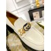 Gucci Womens Lug Sole Loafers in White Leather with Enameled G