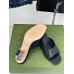Gucci Interlocking G Heel Sandals in Black Leather