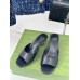Gucci Interlocking G Heel Sandals in Black Leather