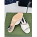 Gucci Interlocking G Heel Sandals in White Leather