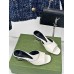 Gucci Interlocking G Heel Sandals in White Leather