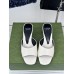 Gucci Interlocking G Heel Sandals in White Leather