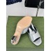 Gucci Interlocking G Heel Sandals in Silver Metallic Leather
