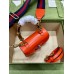 Gucci Bamboo 1947 Mini Top Handle Bag in Orange Leather