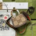 Gucci Bamboo 1947 Mini Top Handle Bag in Camel Jumbo GG Canvas