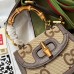Gucci Bamboo 1947 Mini Top Handle Bag in Camel Jumbo GG Canvas