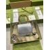 Gucci Bamboo 1947 Mini Top Handle Bag in Silver Metallic Leather