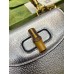 Gucci Bamboo 1947 Mini Top Handle Bag in Silver Metallic Leather