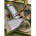 Gucci Bamboo 1947 Mini Top Handle Bag in Silver Metallic Leather