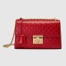 Gucci Padlock Medium Shoulder Bag in Red Guccissima Leather