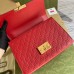 Gucci Padlock Medium Shoulder Bag in Red Guccissima Leather