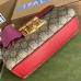 Gucci Padlock Small Shoulder Bag in GG Canvas with Red Leather