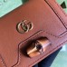 Gucci Diana Card Case Wallet In Brown Calfskin