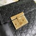 Gucci Padlock Small Top Handle Bag in Black Signature Leather