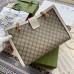 Gucci Padlock Medium Shoulder Bag in GG Canvas with White Leather