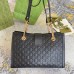 Gucci Padlock Medium Shoulder Bag in Black Signature Leather